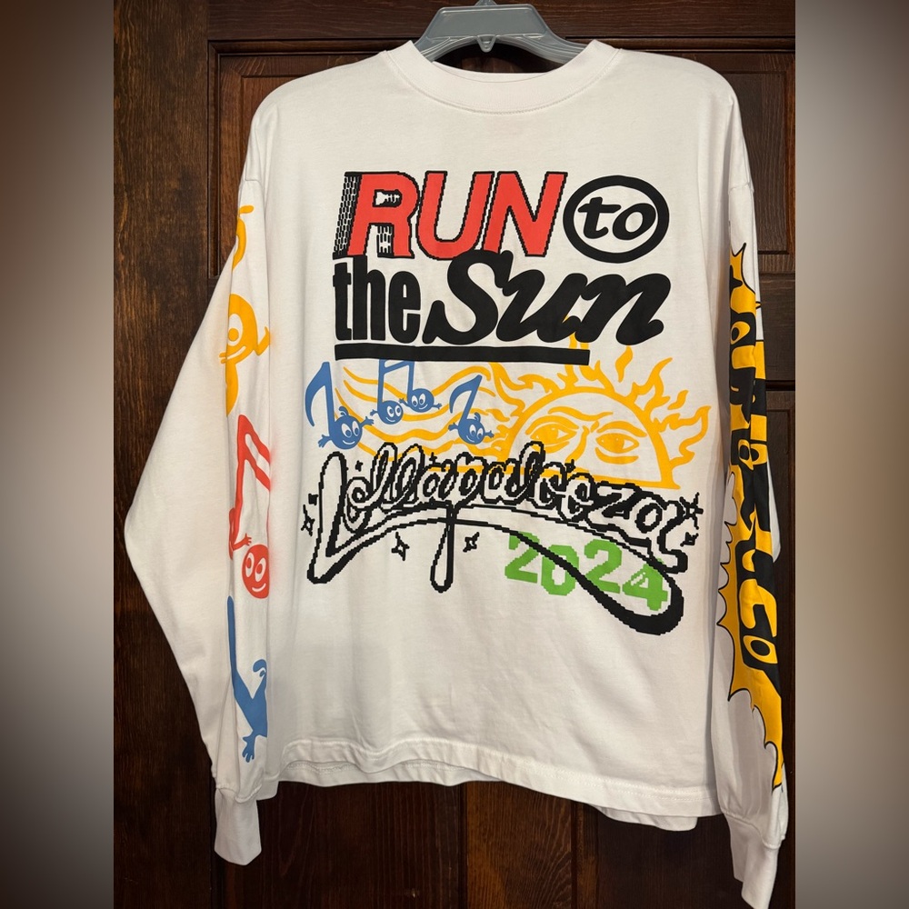 Joe Freshgoods Lollapalooza 2024 Graphic T-shirt Men White Long Sleeve Small
